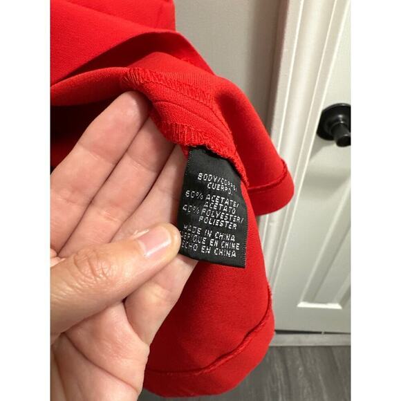 JILL STUART Red One Shoulder Cut-Out Slit‎ Stretch Crepe Dress 10 - Picture 7 of 8